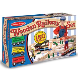Childrens Toyshop  Toys : Melissa & Doug Classic Wooden Railway Set