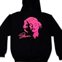 Marilyn Monroe and Signature In Pink Neon Hooded Men's Sweatshirt