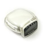 Super Compact Multifunction Pedometer. Electronic Calorie Counter, Step Counter, Stopwatch, Clock, and Timer Ivory White Large LCD Display Belt Clip