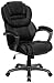 Flash furniture Black Leather Executive Office Chair with Leather Padded Loop Arms, GO-901-BK-GG