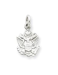 14k White Gold U.S. Army Insignia Pendant. Metal Wt- 0.51g