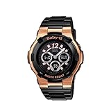 Casio Women's BGA111-1B Baby-G Black and Gold-Tone Rhinestone Accented Watch