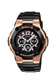 Casio Women's BGA111-1B Baby-G Black and Gold-Tone Rhinestone Accented Watch B00305SUEU