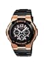 Casio Women's BGA111-1B Baby-G Black and Gold-Tone Rhinestone Accented Watch