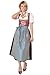 Dirndl Womens 3-Piece Longer-length Red Dirndl with Colourful Floral Design