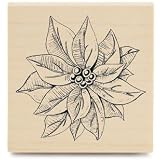 Vintage Poinsettia Rubber Stamp