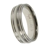 Titanium ring w/ matte and shiny polish - Width: 7mm