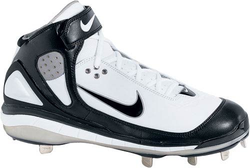 Nike 314320 Air Huarache 2K5 Metal Baseball Cleat Mid - White/ Black
