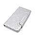 iPhone 6 Plus Case, iPhone 6S Plus Wallet, HESPLUS Bling Sparkle PU Leather Flip Folio [Detachable] Wallet Cover Magnetic with Card Slot Holder for iPhone 6 Plus/iPhone 6S Plus 5.5 Inch - Silver
