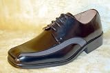GIORGIO BACCINI Genuine Leather Lined Uppers with Premium Machine Design Materials Black & Grey Dress Shoe for Men by AMERICAN SHOE FACTORY