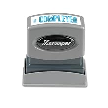 Xstamper "COMPLETED" Title Stamp, 1 .625 x 0.5 Inches, Blue (1026)