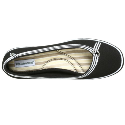 Grasshoppers Women's Demi Ribbon Flat,Black,8.5 M