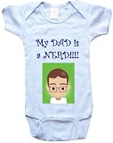 MY DAD IS A NERD - BigBoyMusic Baby Designs - White, Blue or Pink Onesie / Baby T-shirt