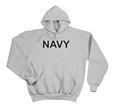 Grey Navy Physical Training Hooded Pullover Sweatshirt