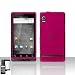 Rose Pink Rubberized Snap on Hard Cover Protector Faceplate Skin Case for Verizon Motorola Droid A855 + Removable Belt Clip -Cardboard Box Shipping