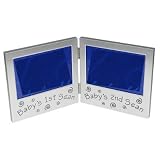 'Baby's 1st Scan' and 'Baby's 2nd Scan' Folding Twin Photo Frames