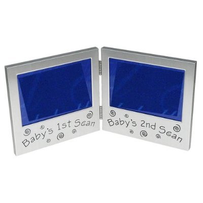 Baby 1st Scan & Babys 2nd Scan Twin Folding Photo Picture Frame Baby Christening Gift