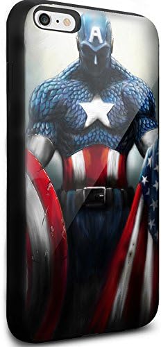 Captian America American Flag for Iphone and Samsung Galaxy (iPhone 6 Plus / 6s Plus black)