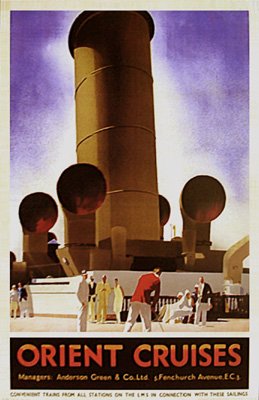 VINTAGE Art Deco ORIENTAL CRUISE SHIP TRAVEL Poster by Andrew Johnson