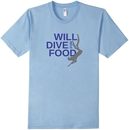 Men's Freediving Spearfishing Tee - Will Dive For Food - Breathe XL Baby Blue