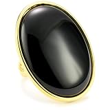 Privileged NYC Black Oval Adjustable Ring 2
