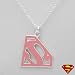 SUPERMAN Majestic Necklace in Metallic Base metal and Pink Enamel. Total item weight 5.7g