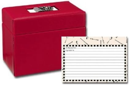 Creative Papers: Recipe File Box w/ 12 Index Dividers w/ Extra 40 Cards 4"x6" Format