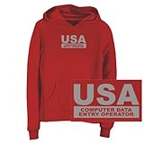 SWEATSHIRT WOMAN RED " USA COMPUTER DATA ENTRY OPERATOR " X-Small Picture