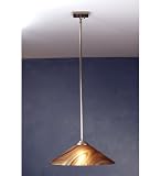 18W X 41.5H Single Rod Cognac/Brushed Nickel Pendant