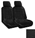 Set of 2 Universal Fit Low Back Scottsdale Pattern Front Bucket Seat Cover - Black