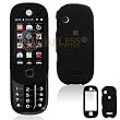 Black Rubber Feel Snap-On Cover Hard Case Cell Phone Protector for Motorola Evoke QA4