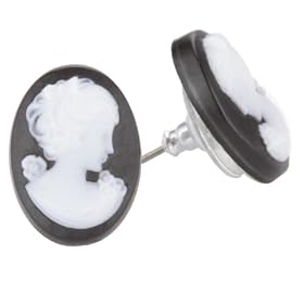 TARINA TARANTINO Classic Black Cameo Post Earrings