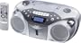 JVC RC-EX36S Portable Boombox with CD Player, Cassette Deck, and AM/FM Tuner (Silver)