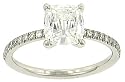 Cushion Cut & Pave Diamond Engagement Ring 1.54cttw