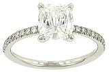 Cushion Cut & Pave Diamond Engagement Ring 1.54cttw