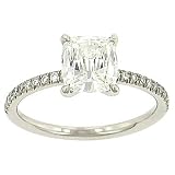 Cushion Cut & Pave Diamond Engagement Ring 1.54cttw
