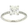 Cushion Cut & Pave Diamond Engagement Ring 1.54cttw