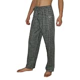 Mens NFL Oakland Raiders Plaid Finest Cotton Sleepwear / Pajama Pants - Black & White (Size: L)