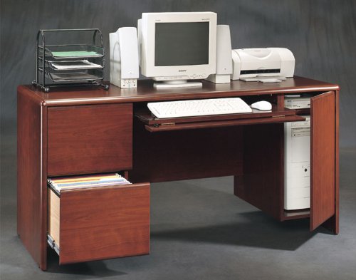 Classic Cherry Computer Credenza Cornerstone Cherry Collection by Sauder Office Furniture - 107334