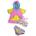 Swim' n Pretty by Baby Buns - Toddler Girls 2 Piece Bathing Suit And Coverup, Pink, Multi (Size 3T)