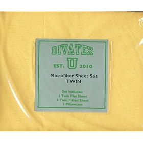  Yellow Polyester Microfiber Twin Sheet Set Divatex Sheets