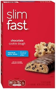 SlimFast 3.2.1. Plan, Chocolate Chip Cookie Dough Meal Bars, 12-Count