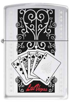 Zippo Custom Lighter - Royal Flush Cards Las Vegas RARE!