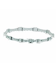 1.51 Carat Diamond Square Cluster Round Bracelet 14K White Gold