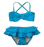 Girls Ralph Lauren Sammy Solid Ruffle Bikini