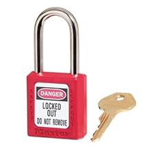 Master Lock 410 Series Zenex Lockout/Tagout Padlock, Keyed Different, 1-3/4" Body Length, 1-1/2" Shackle Clearance