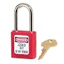 Master Lock 410RED Keyed Different Safety Lockout Padlock, Red