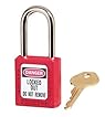 Master Lock 410RED Keyed Different Safety Lockout Padlock, Red