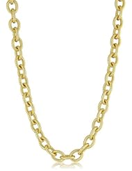 1AR by UnoAerre 18KT Gold Plated Corrugated Link Necklace