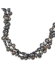 17" Double Strand Cultured Freshwater Peacock Baroque Pearl Necklace